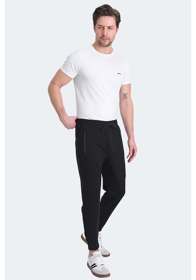 Slazenger Onon In Erkek Fermuar Cepli Siyah Eşofman Altı Siyah