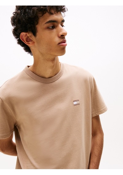 Tjm Reg Badge Tee Ext Erkek Kahverengi T-shirt - Dm0dm20322 Kahverengi