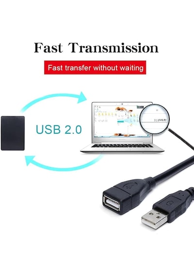 1.5 Metre Usb 2.0 Dişi - Erkek Uzatma Kablosu Ek Ara Kablo