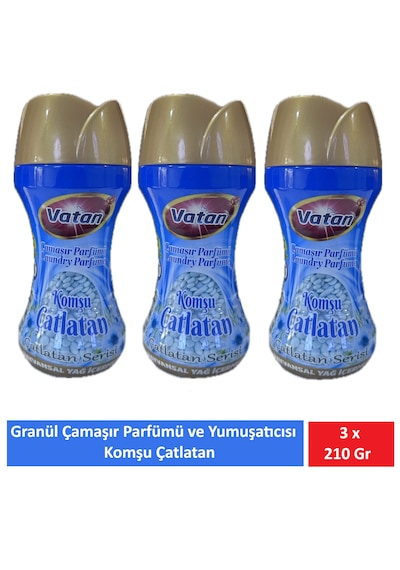 Vatan Granül Çamaşır Parfümü Ve Yumuşatıcı Komşu Çatlatan 210 Gr X 3 Adet 3'lü Set