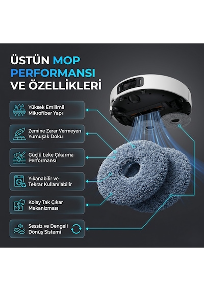 Dreame L10s Pro Ultra Head İle Uyumlu 4 Yan Fırça 4 Filtre 4 Mop 1 Deterjan 4 Toz Torbası 6.0