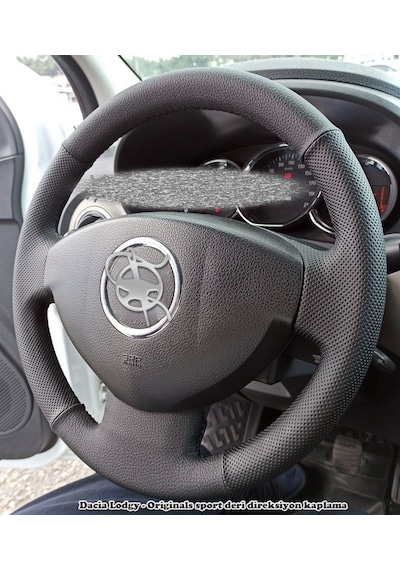 Dacia Lodgy Araca Özel Deri Direksiyon Kılıfı Noktalı Düz