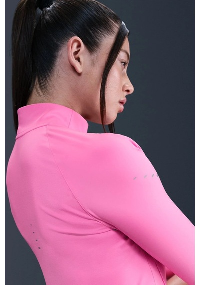 Nike Swift Dri-fit Midlayer Womens Running Jacket Reflektörlü Fermuarlı Kadın Koşu Ceketi Pembe