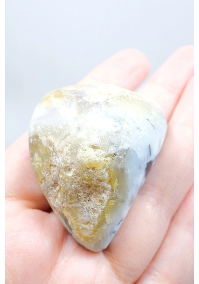 Alkimik Mavi Ve Altın Birleşimi: Cilalı Merlinit Dendritik Opal Numunesi