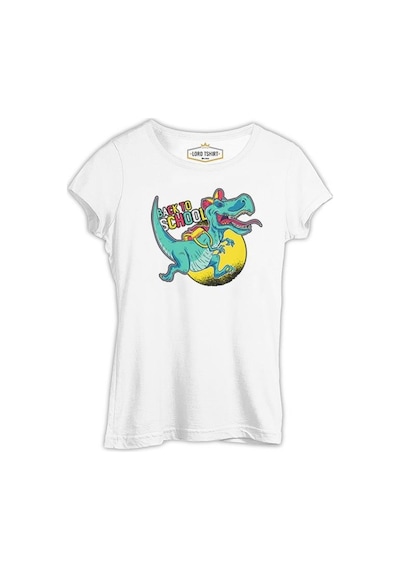 Okula Dönüş - Dinazor Beyaz Kadın Tshirt 001