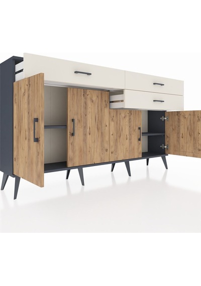 Arges Konsol 2 Raflı 3 Çekmeceli 4 Kapaklı 176x30x99 Antrasit-çam/aytaşı Atlas Çam/aytası - Antrasıt Arges Konsol 2 Raflı 3 Çekmeceli 4 Kapaklı 176x30x99 Antrasit-çam/aytaşı Atlas Çam/aytası - Antrasıt