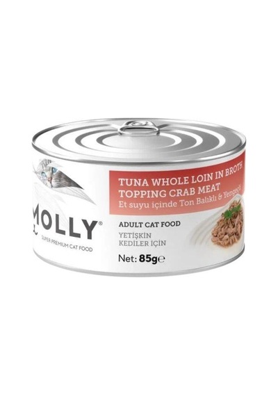 Molly Et Suyu İçinde Ton Balıklı Ve Yengeçli Tahılsız Yetişkin Kedi Konservesi 85 Gr