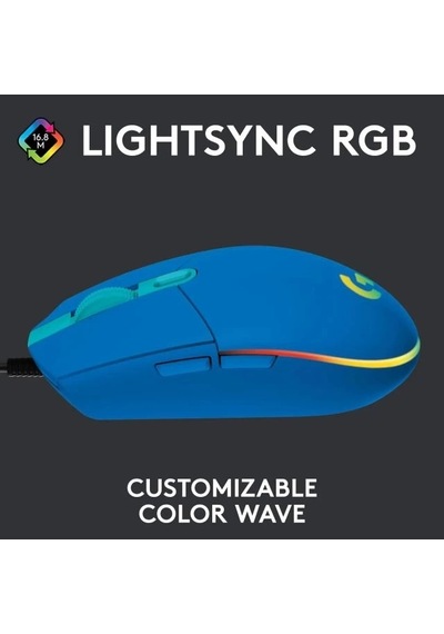 Logitech G203 Kablolu Gaming Mouse + Pad Mavi Mouse Diğer