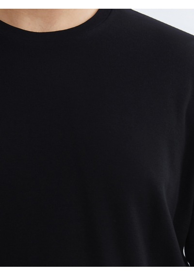 Lcwaıkıkı Classic Siyah Büyük Beden Bisiklet Yaka Erkek Sweatshirt