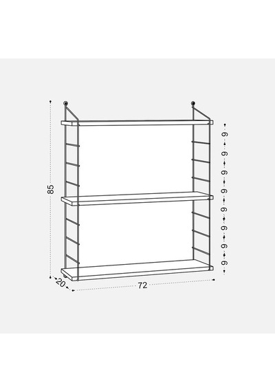 Endpa Armoni 3 Raflı Set 20x72 Cm Yerli Ceviz Diğer