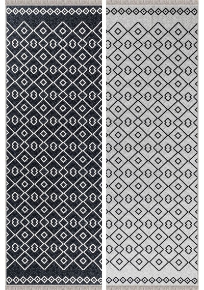 Arya Vl Çift Taraflı,katlanabilir,yıkanabilir,yüksek Kalite Pamuk Salon,oturma Odası,balkon Kilim Krem-antrasit 3