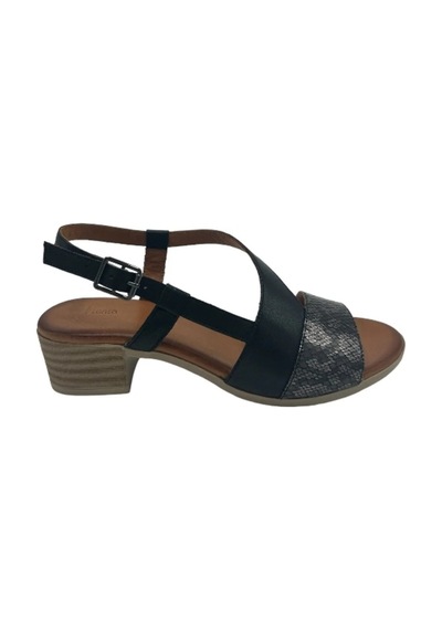Kemal Tanca 852 807 Kadın Sandalet 56811 Sıyah Yılan