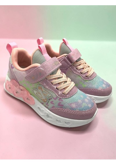 Kız Çocuk Işıklı Fuspetli Hafif Rahat Yumuşak Taban Pembe&pudra Spor Ayakkabı Sneaker