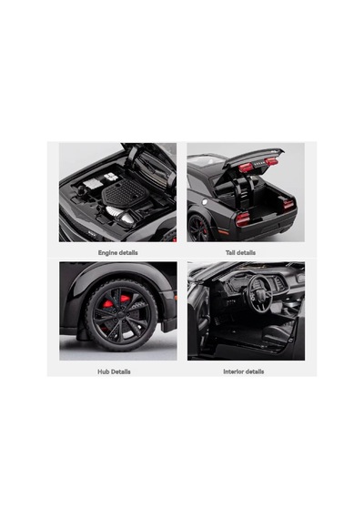 Dodge Challenger 1:24 Ölçek Diecast Metal Model Araba Sesli Ve Işıklı Kapı Kapılar Açılır 84590211