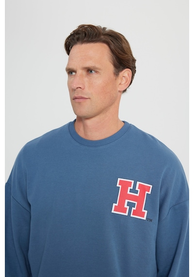 AC&Co / Altınyıldız Classics Erkek İndigo Oversize Fit Bol Kesim Harvard Lisanslı Pamuklu Bisiklet Yaka Sweatshirt İndigo AC&Co / Altınyıldız Classics Erkek İndigo Oversize Fit Bol Kesim Harvard Lisanslı Pamuklu Bisiklet Yaka Sweatshirt İndigo