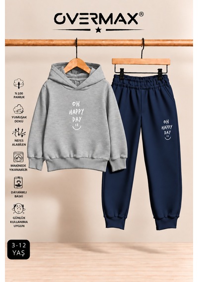 Overmax Oh Happy Day Baskılı Kapüşonlu Sweatshirt Eşofman Takımı- 3-12 Yaş Gri Üst-lacivert Alt - 923908694 Gri Üst-lacivert Alt Overmax Oh Happy Day Baskılı Kapüşonlu Sweatshirt Eşofman Takımı- 3-12 Yaş Gri Üst-lacivert Alt - 923908694 Gri Üst-lacivert Alt