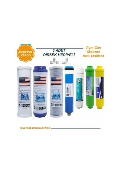 Su Arıtma 7'Li Filtre Seti Vontron Membran+Mineral+Alkalin