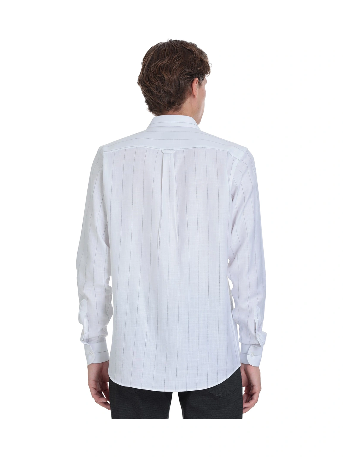 Hatemoğlu Siyah Comfort Fit Çizgili Slim Yaka 100% Pamuk Uzun Kollu Spor Gömlek 4111999 Hatemoğlu Siyah Comfort Fit Çizgili Slim Yaka 100% Pamuk Uzun Kollu Spor Gömlek 4111999