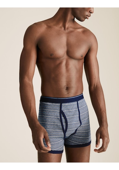 Marks & Spencer Saf Pamuklu 5'li Trunk Seti T14004849F Mavi