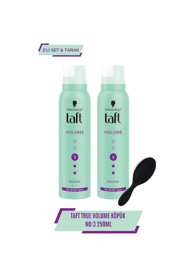 Taft True Volume Köpük 2 x 150 ML + Tarak