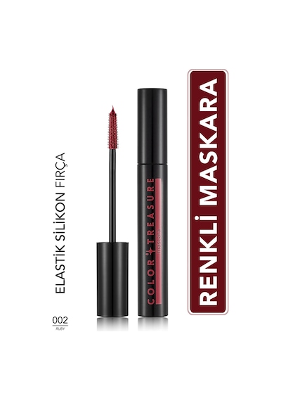 Flormar Color Treasure Hacim Veren & Yüksek Pigmentli Renkli Maskara 002 Ruby