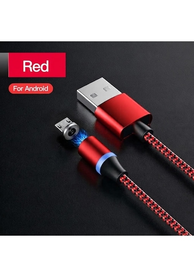 Şarj Kablosu Manyetik Örgülü Micro Usb