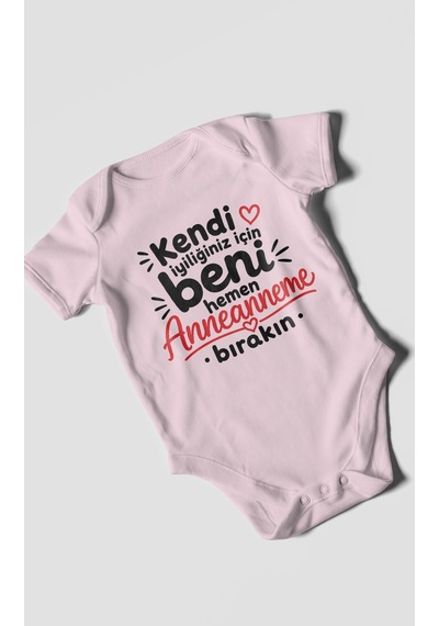 Morivokids Anneanneye Özel Kısa Kollu Bebek Body %100 Pamuk Zbn284-kk Bebe Pembe
