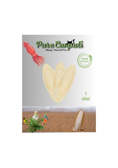 Purecanpati Mürekkep Balığı Kemiği Kalamar Mini Boy 3 Adet Ve T