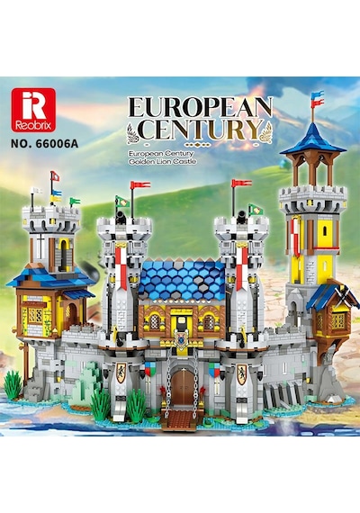 Reobrix 66006 Altın Aslan Kalesi Yaratıcı Yapı Blok Seti Building Blocks Golden Lion Castle -2722 Parça