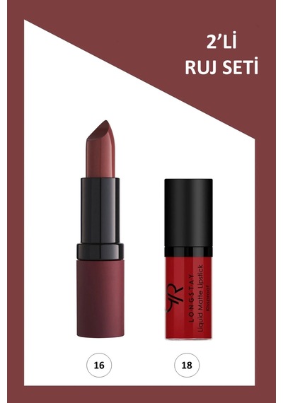 Velvet Matte Lipstick 16 & Longstay Matte Mini 18 2li Ruj Seti 0