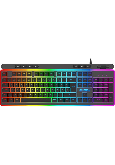 K1 360 Özelleştirilebilir Rgb & Yazılımlı Full Membran 104+7 Tuşlu Ekstra Multimedya/rollover Ses Kontrol Mekanizmalı Gaming Klavye