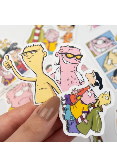 Ed, Edd Ve Eddy 20 Parça Sticker Paketi Yapışkanlı Kaliteli Su Geçirmez Etiket Seti Çok Renkli