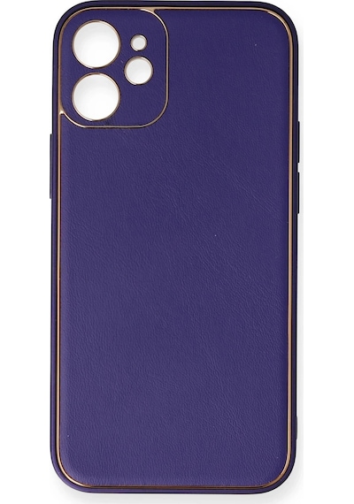 Cosmotex Newface Apple iPhone Uyumlu  12 Mini Kılıf Coco Deri Silikon Kapak - Mor
