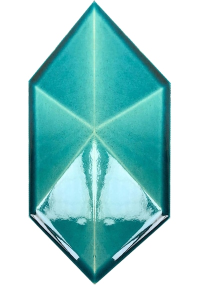 Armada Çini 12,5x25 Cm Turkuaz Diamond Piramit Altıgen Çini Seram