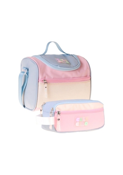 Calacilo Cloudy Pembe Mavi Renkli Kız Çocuk Pembe - Mavi Renk Beslenme Çantası Ve Kalemlik Seti - Setcc-c4087