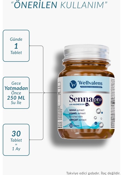 Wellvalens Sennapro Lax İkili Paket Sinameki, Magnezyum, Kayısı & Rezene İle Sindirim Konforu Ve Bağırsak Desteği 60 Tablet