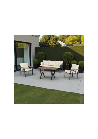 Nergiz 3+1+1+masa Balkon Bahçe Mutfak Takımı,krem
