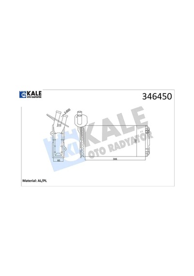 Kalorifer Radyatörü Transporter T4 1.9d-td-2.0d-2.4d-2.5d-td Arka 306x157x42 Ac /- Kale Radyatör 701819031a/ 701819031b