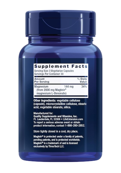 Neuro-mag Magnesium L-threonate 2.000 Mg 90 Vegetarian Capsules