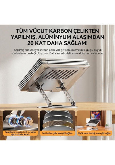 Sl-ml1 360 Döner Metal Laptop Standı, 23.5x23.5 Cm