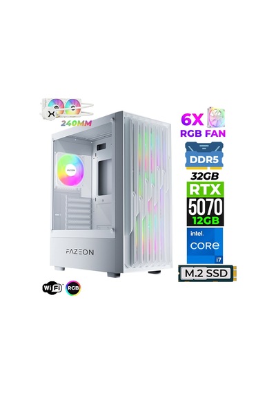 Fazeon Astra X770 i7-14700F 32 GB 1 TB M.2 NVMe SSD 12 GB RTX5070 Free Dos Masaüstü Oyuncu Bilgisayarı