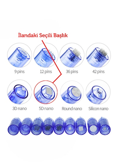 Dr. Pen Dermapen Nano Kare İğne Soket Girişli Tüm Cihazlara Uyumlu 5'li