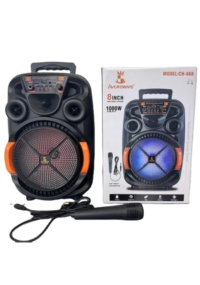 Avcrowns Ch-868 8inch 1000watt Portable Handle Party Boombox Bluetooth Hoparlör Sd Kart Usb Speaker Sencan Sound