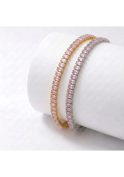 Moncuk Design 4mm Pembe Zirkon Taşlı Ayarlanabilir Su Yolu Kadın Bileklik 3351kbv4d6 Sarı