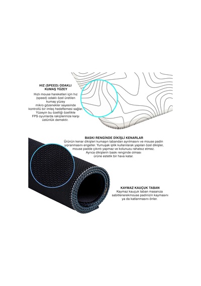 Gaming Mouse Pad 70x30, 90x40 Mouse Pad Xxl Büyük Oyuncu Mouse Pad Light White, 90x40 Cm
