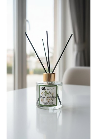 Beyaz Çiçek Aromalı Çubuklu Oda Parfümü Doğal Ferahlık Ve Zarafet 100 Ml Beyaz Çiçek