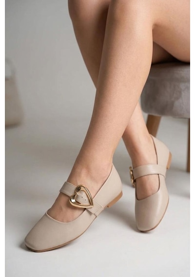 Papuçcity Fendi 03468 Kadın Günlük Babet Krem