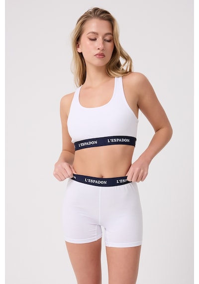 Athleshorts Yüksek Bel Kadın Uzun Boxer Şort-3097 Beyaz