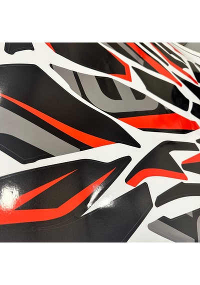Cfmoto 250sr Kırmızı Desenli Parçalı Kaplama Sticker Etiket Model