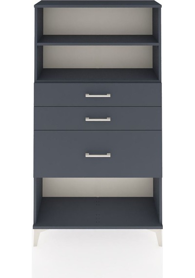Arges Dolap 2 Raflı 3 Çekmeceli 88x30x163 Antrasit-antrasit Antrasit